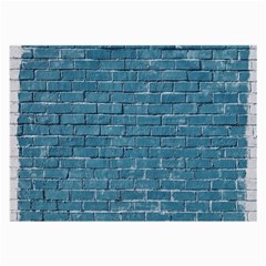 White And Blue Brick Wall Large Glasses Cloth (2 Sides) by artworkshop