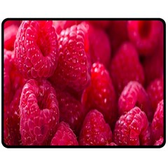 Raspberries Fleece Blanket (medium) by artworkshop