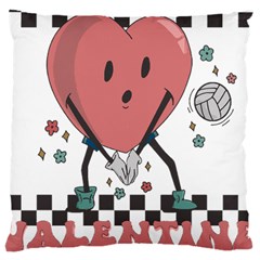 Volleyball Heart T- Shirt Retro Volleyball Valentines Day Shirt, Volleyball Is My Valentine, Volleyb Large Cushion Case (one Side) by maxcute