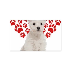 West Highland White Terrier Gift T- Shirt Cute West Highland White Terrier Valentine Heart Paw West Sticker (rectangular) by maxcute