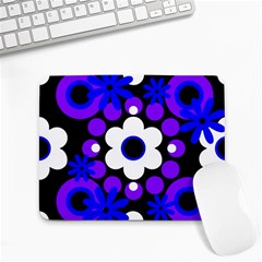 Flowers Pearls And Donuts Blue Purple White Black  Small Mousepad by Mazipoodles