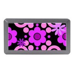 Flowers Pearl And Donuts Lilac Blush Pink Magenta Black  Memory Card Reader (mini) by Mazipoodles