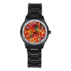 Design Art Pattern Stainless Steel Round Watch by artworkshop