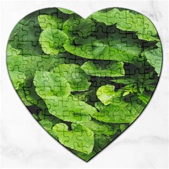 Layered Plant Leaves Iphone Wallpaper Jigsaw Puzzle (heart) by artworkshop