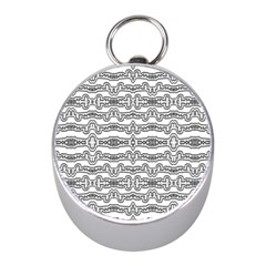 Black And White Tribal Print Pattern Mini Silver Compasses by dflcprintsclothing