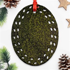 Green Grunge Background Ornament (oval Filigree) by artworkshop