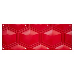 Red Textured Wall Banner And Sign 8  X 3  by artworkshop