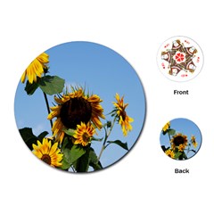 Sunflower Flower Yellow Playing Cards Single Design (round)