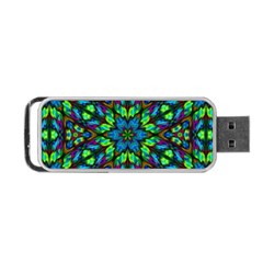 Blue Green Kaleidoscope Portable Usb Flash (one Side)