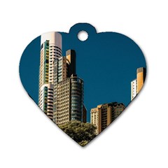 Puerto Madero Cityscape, Buenos Aires, Argentina Dog Tag Heart (one Side)