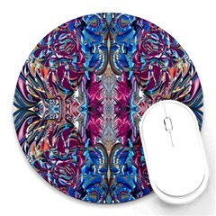 Abstract Blend Repeats Round Mousepad by kaleidomarblingart