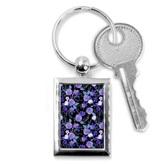 Dark Floral Key Chain (rectangle) by fructosebat