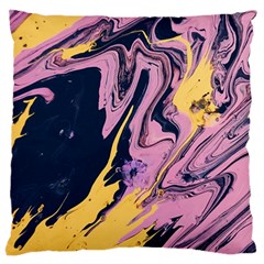 Pink Black And Yellow Abstract Painting Standard Premium Plush Fleece Cushion Case (two Sides) by Jancukart