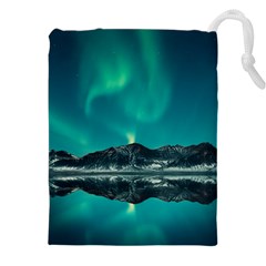 Blue And Green Sky And Mountain Drawstring Pouch (4xl) by Jancukart