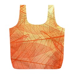 Orange Leaves Colorful Transparent Texture Of Natural Background Full Print Recycle Bag (l) by Jancukart