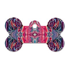 Abstract Arabesque Dog Tag Bone (two Sides) by kaleidomarblingart