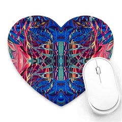 Cobalt Arabesque Heart Mousepad by kaleidomarblingart