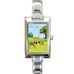 Mother And Daughter Y Rectangle Italian Charm Watch by SymmekaDesign