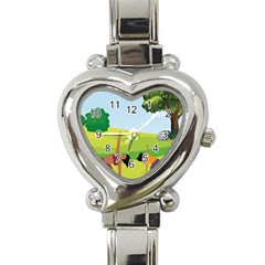 Large Heart Italian Charm Watch by SymmekaDesign