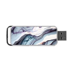 Marble Abstract White Pink Dark Art Portable Usb Flash (one Side)