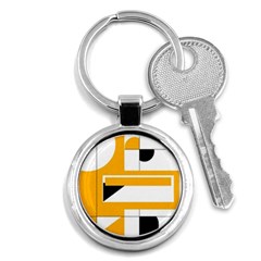 Design Pattern Yellow Background Art Key Chain (round)