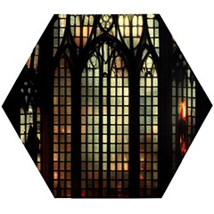 Stained Glass Window Gothic Haunted Eerie Wooden Puzzle Hexagon by Jancukart