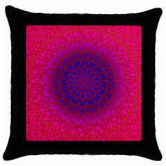 Geometric Pattern Line Art Kaleidoscope Symmetry Throw Pillow Case (black) by Jancukart