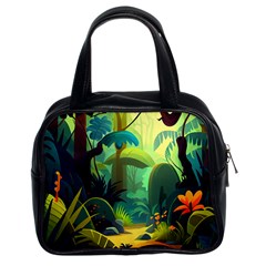 Jungle Rainforest Tropical Forest Jungle Scene Classic Handbag (two Sides) by Jancukart