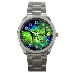 Fractal Art Pattern Abstract Fantasy Digital Sport Metal Watch