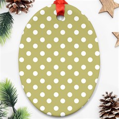 Lime Green Polka Dots Ornament (oval) by GardenOfOphir