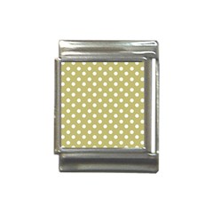 Lime Green Polka Dots Italian Charm (13mm) by GardenOfOphir