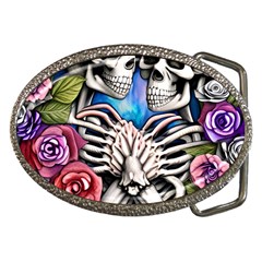 Floral Skeletons Belt Buckles by GardenOfOphir