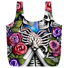 Floral Skeletons Full Print Recycle Bag (xl) by GardenOfOphir