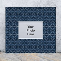 Blue Diamonds Motif Fancy Pattern Design White Wall Photo Frame 5  X 7  by dflcprintsclothing