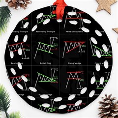 Chart Pattern Round Filigree Ornament (two Sides) by Sapixe