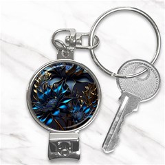 Flower Metal Flowers Sculpture Nail Clippers Key Chain