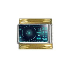 Sci Fi Computer Screen Gold Trim Italian Charm (9mm)