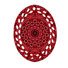 Red Wallpaper Mandala Pattern Art Oval Filigree Ornament (two Sides) by Uceng