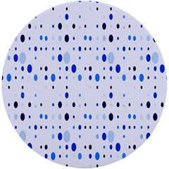 Blue Circle Pattern Uv Print Round Tile Coaster by artworkshop