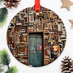 Books Round Ornament (two Sides)