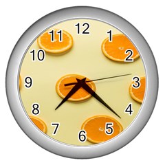 Fruite Orange Wall Clock (silver) by artworkshop