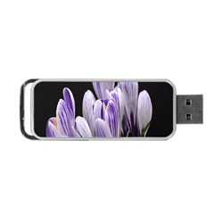 Crocus Flowers Purple Flowers Spring Nature Portable Usb Flash (two Sides) by Ravend