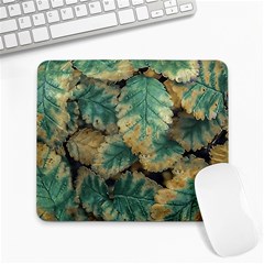 Colored Close Up Plants Leaves Pattern Large Mousepad by dflcprintsclothing