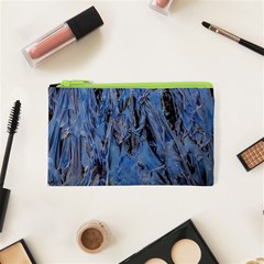 Blue Abstract Texture Print Cosmetic Bag (xs) by dflcprintsclothing