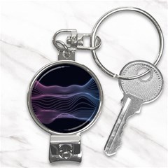 Abstract Wave Digital Design Space Energy Fractal Nail Clippers Key Chain