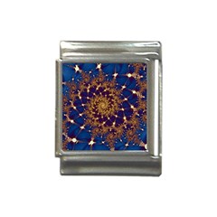 Fractal Spiral Art Pattern Blue Design Italian Charm (13mm)