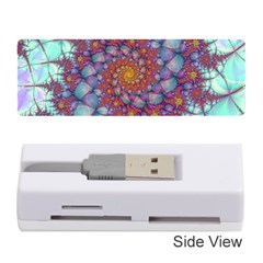 Fractals Abstract Art Cyan Spiral Vortex Pattern Memory Card Reader (stick) by Ravend