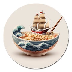 Ai Generated Noodles Pirate Chinese Food Food Magnet 5  (round) by danenraven