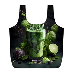 Ai Generated Drink Spinach Smooth Apple Ginger Full Print Recycle Bag (l) by danenraven