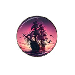 Ship Pirate Adventure Landscape Ocean Sun Heaven Hat Clip Ball Marker by danenraven